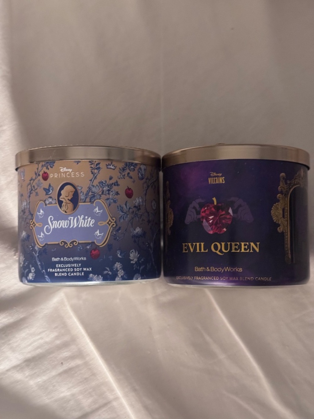 New Rare Bath And Body Works Disney Snow White And Evil Queen 3 Wick Candle Set